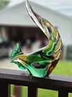 Vintage Salviati Murano Art Glass Rooster Figurine Italy 10.5 Inches W/sticker