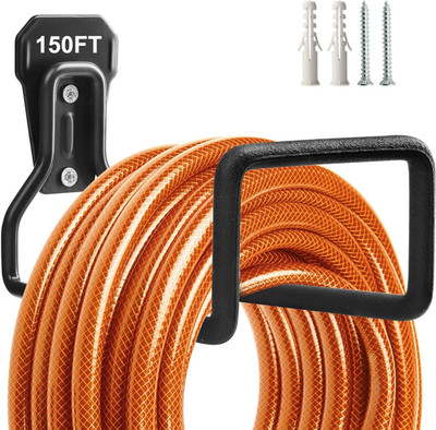 Heavy Duty, Garden Hose Holder Wall Mount Water Hose Reel Storage for Outdoor
