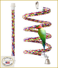 2PCS Bird Rope Bungee Toy, Climbing Swing - Large 43", Small 13.7" - Parrot Cock