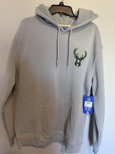 Ultra GAME Milwaukee Bucks NBA Gray NEW Pullover Hoodie Sweatshirt Size L
