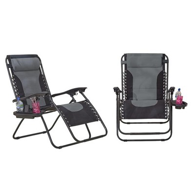 Zero Gravity Stuhl XL grau UV-beständig Stoff Stahlgestell 160x74x112cm klappbar