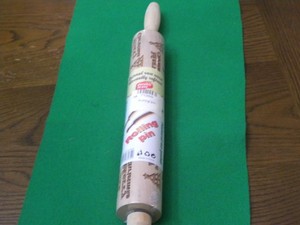Embossed Natural Wood Christmas Theme Rolling Pin- Environmental Health A# T109W