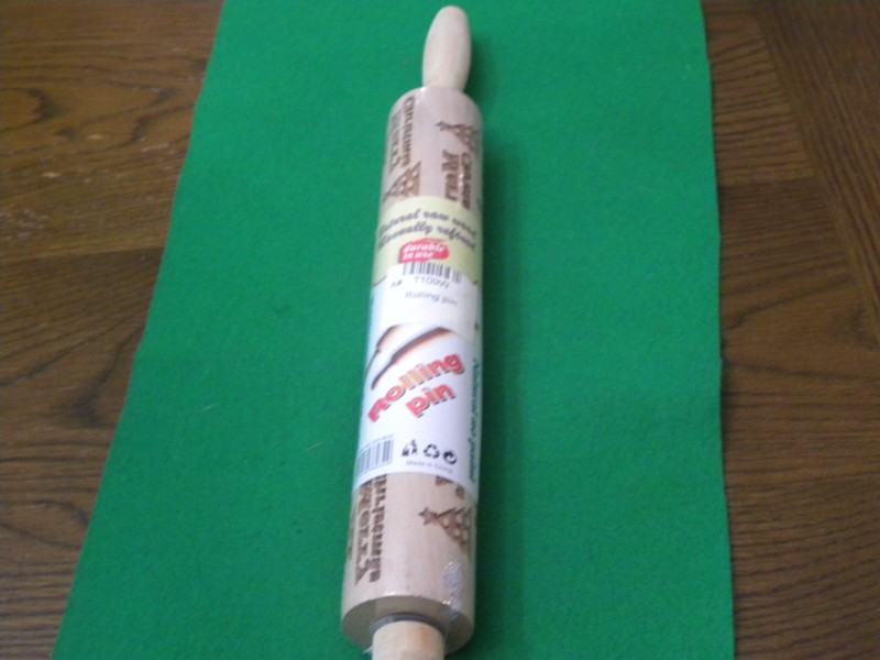 Embossed Natural Wood Christmas Theme Rolling Pin- Environmental Health A# T109W