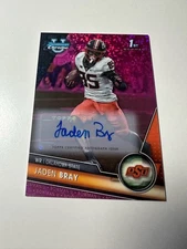 2023 Bowman University Chrome Jaden Bray Fuchsia Mini Diamond Refracto Auto /150