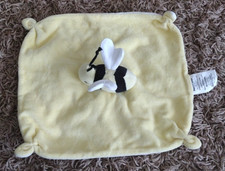 Burt's Bees Honey Bee Lt Yellow White Lovey Security Blanket 100 Organic Cotton