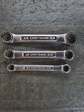 Vintage Craftsman Usa 3-piece Stubby Double Box End Wrench Set 38 - 34 Vv Vintage Craftsman Usa 3-piece Stubby Double Box End Wrench Set 38 - 34 Vv
