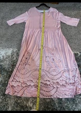 Ladies Nightgown AND Robe Set Large To X-Large Woman's Pink With Floral Pattern