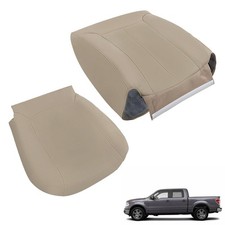 Tan Leather Seat Cover Driver Bottom Top for F150 Pickup 4-Door 2009-2014