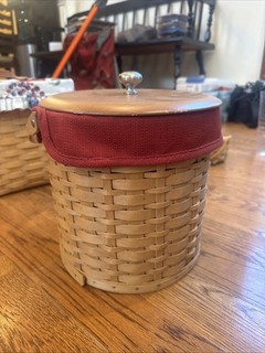 Longaberger 2003 Ice Bucket With Thermal Insert And Wood Lid