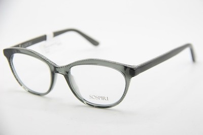 NEW SOSPIRI LARLA 257 20/100 CLEAR GREY CRYSTALS AUTHENTIC EYEGLASSES 47-17