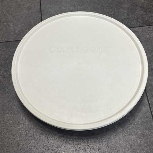 VTG Corning Ware F-3-B White 10” Round Quiche Pie Baking Dish Tart Pan w/Lid