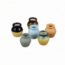 6 Pieces Miniature Ceramic Vase Realistic Vessel Elegant for Crafts