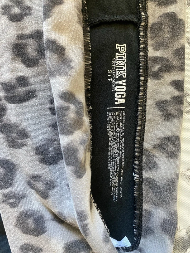 Y2K PINK Victoria’s Secret Bling Gray Leopard Print Foldover Leggings - S  - Image 4 of 4