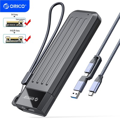 ORICO M.2 NVMe SATA SSD Enclosure, USB 3.2 Gen 2 10Gbps M-Key External M.2 Case