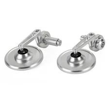 3" CNC Round Handlebar End Mirror, Shrot Arm, Silver, 7/8"-1" BAR, Blue Glass CA