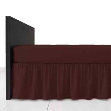 Plain Fitted Base Valance Sheet Poly Cotton Bed Skirt Single Double Super King