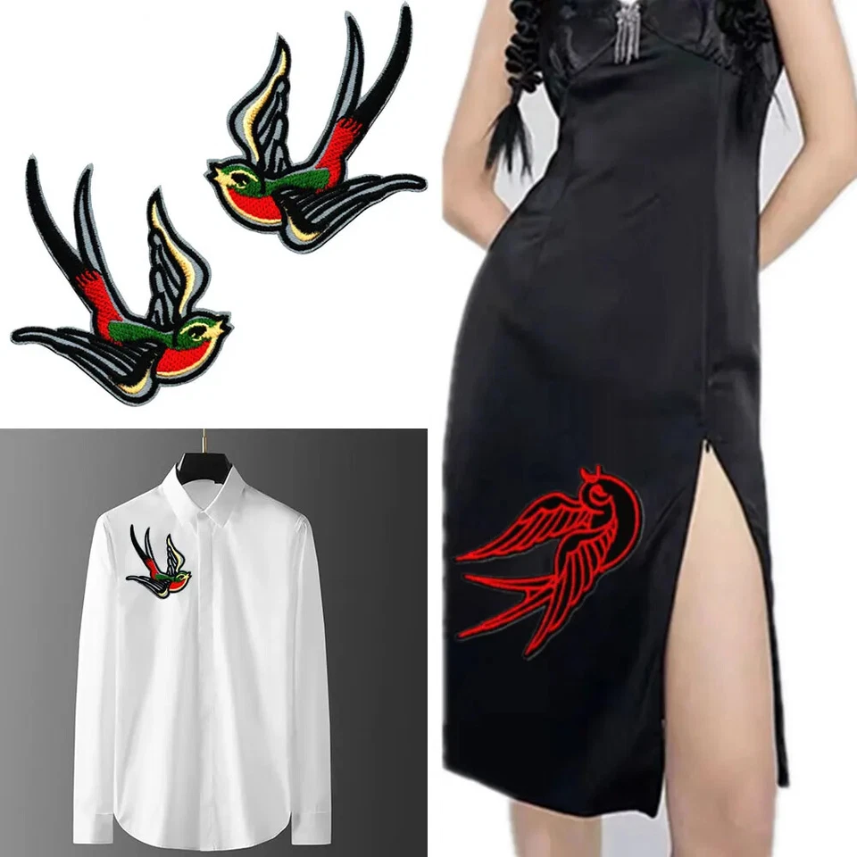 Bestickte Vögel Applique Eisen Auf Nähen Auf Patch Kleidung Handwerk Stoff Dekor - Bild 4 von 4