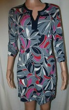 Size M Gray Print  Pullover Three-Fourths Sleeve Shirt Dress