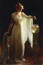 Charles Courtney Curran : "The Goldfish" (1911) - Giclee Fine Art Print