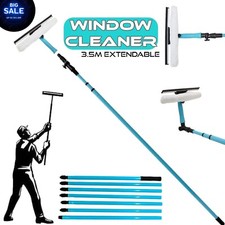 Extendable Telescopic Window Cleaner Glass Cleaning Kit Pole Long With Squeegee