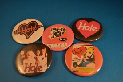 Lot of 5 HOLE - COURTNEY LOVE BUTTONS  B 2 1/4'' pin pinback punk band Rock MUSIC
