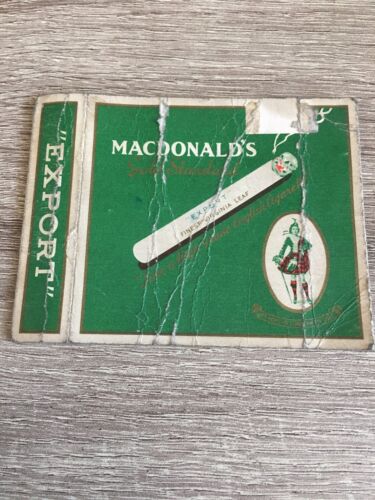 Vintage Macdonalds Export Virginia Leaf 20 Cigarettes Tobacco Empty Packet Box - Picture 1 of 4