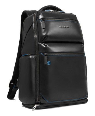 PIQUADRO Blue Square Computer Backpack With USB Rucksack Black Neu