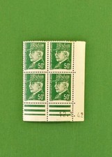 FRANCE 1941 Y&T 508 PETAIN BLOC DE 4  COIN DATE BON ETAT