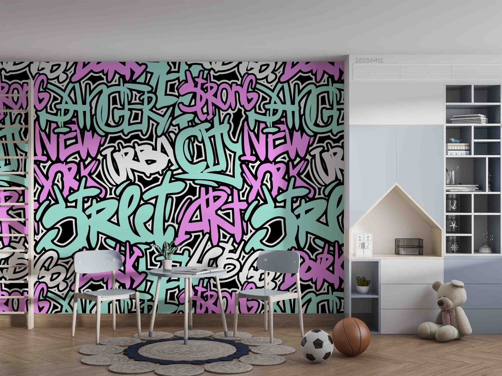 3D Abstract Colorful Artistic Graffiti Wall Murals Wallpaper Murals Wall Sticker
