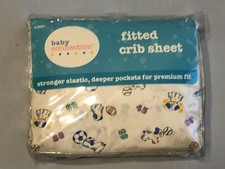 Baby Connection Deep Pockets Fitted Crib Sheet Toddler Bed Cotton Sports Puppies