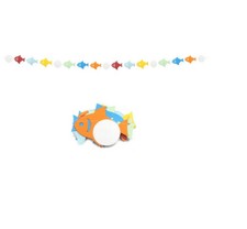Fish Garland Banner Multicolor Fish Bunting 2.4M Paper Fishing Banner Party Dec