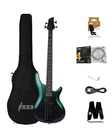4/4 Haze 4-String Electric Bass Guitar,Chameleon +Free Bag,Strap |SBG-385V|
