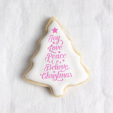 Christmas Tree Words Cookie Stencil - Durable Reusable Mylar Stencils