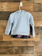 Appaman Toddler Girl's Hoodie Zipper Sides Iridescent Underlay Size 3T NWT