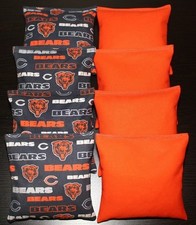 CHICAGO BEARS 8 CORNHOLE BEAN BAGS GAME BAGGO TOSS Quality Handmade NEW
