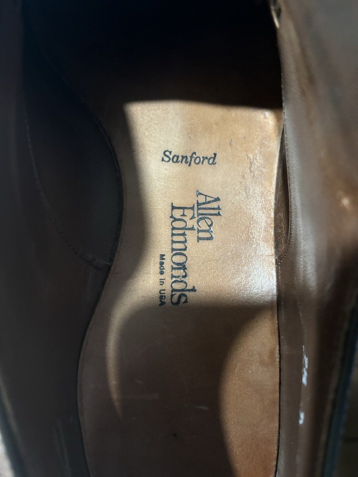 Allen Edmonds Clifton Mens Brown Leather Cap Toe Oxford Shoes Size 9.5