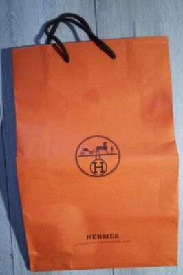 Gebrauchte Original Hermes Orange Geschenk Einkauf Papiertüte Medium