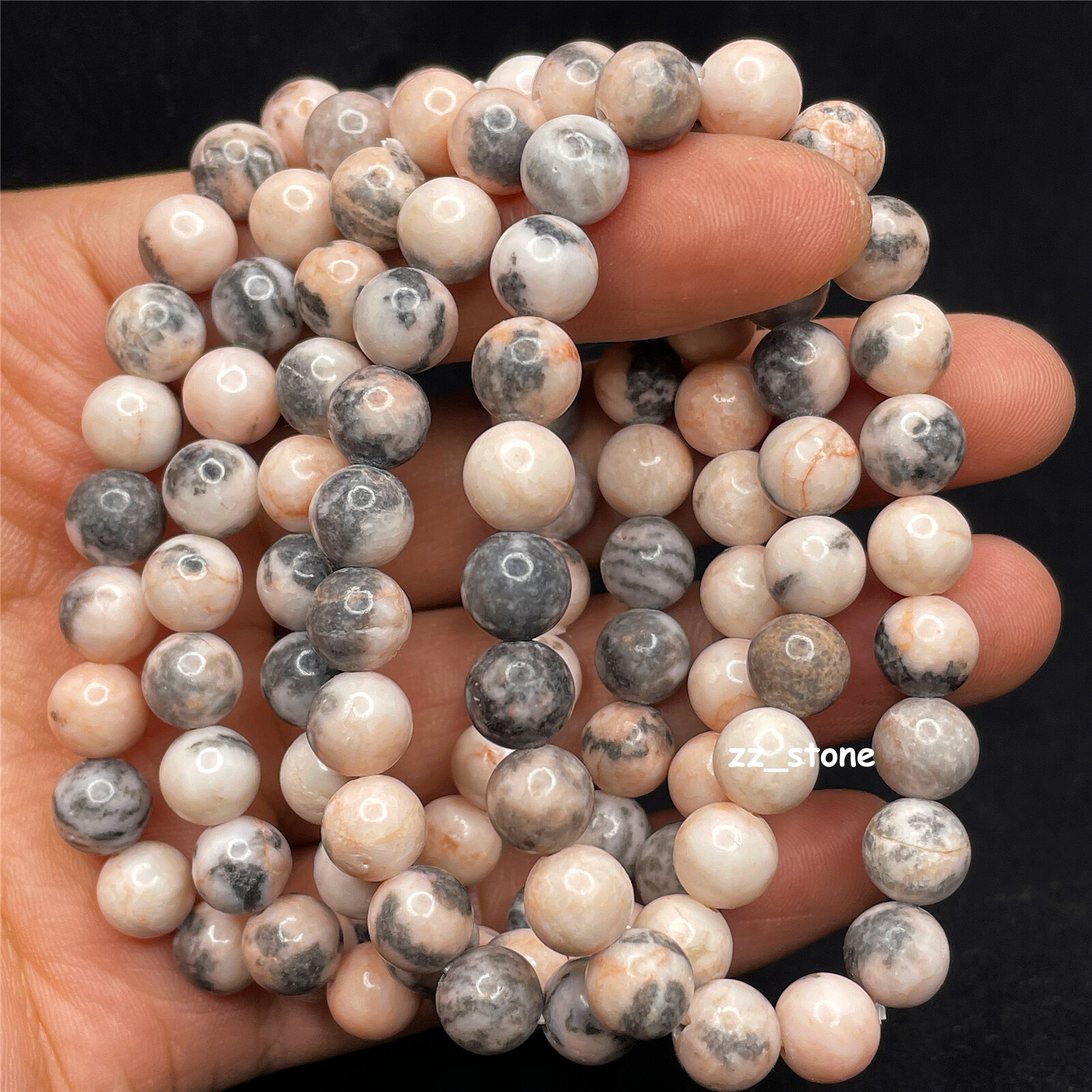 Wholesale 1PC Natural Pink Zebra Stone Bracelet Crystal Healing Chakra