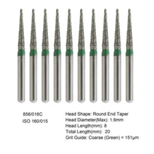 Dental Diamond Burs FG Round End Taper 856/016C Coarse High Speed Handpiece Bur