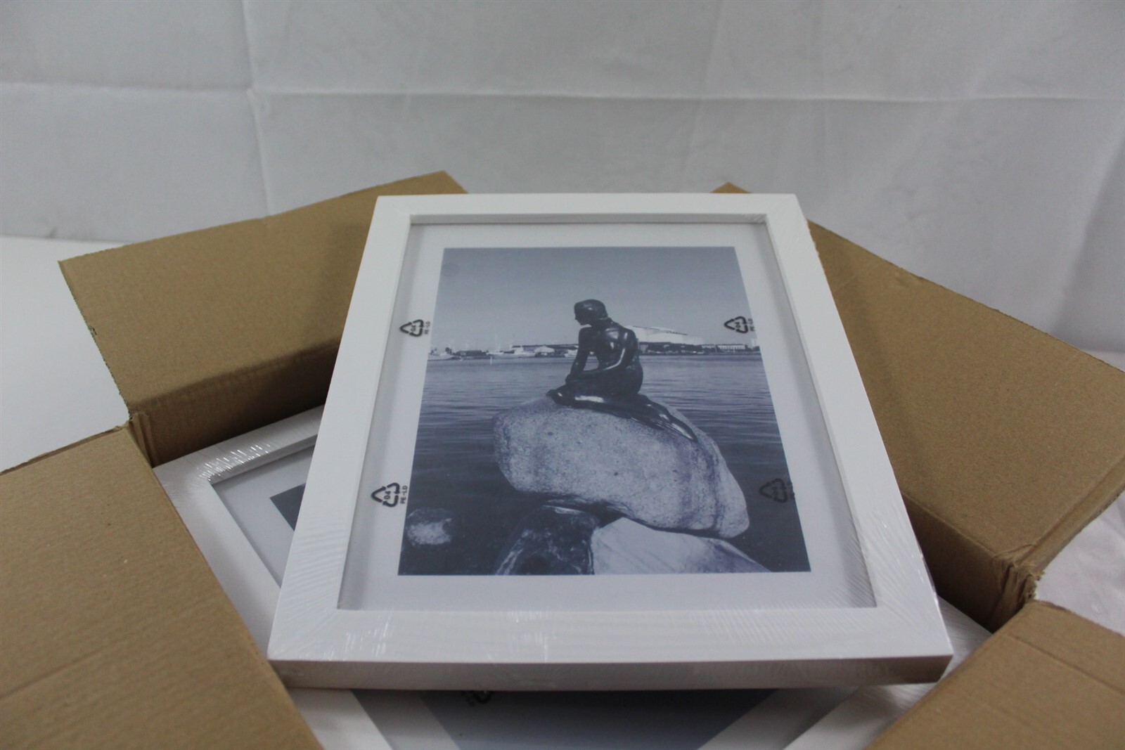 Picture Frames with Mats Set of 5 White Wood with Kickstand 8 x 10-image