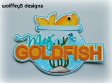 CRAFTECAFE FISH KID TITLE premade paper piecing scrapbook die cut piece page 3D