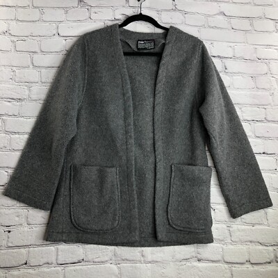 Polarfleece Malden Jacket Cardigan Women Large Gray Open Front Pockets Dupont