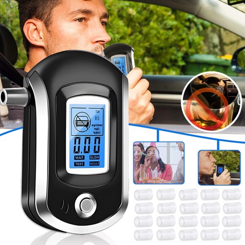 AXVRAV Alkoholtester Professionell - Mit 20 Mundstücken, LCD Display Für Genaue Messung