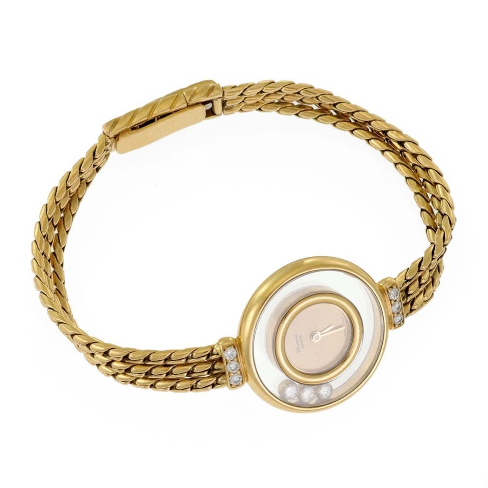 Reloj Pulsera Chopard Happy Diamond Oro Amarillo 18k 3 Cadenas Damas LIQUIDACIÓN Foto 2 de 4