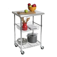 Seville Classics NSF Commercial Stainless Steel Top Work Table Island Utility...