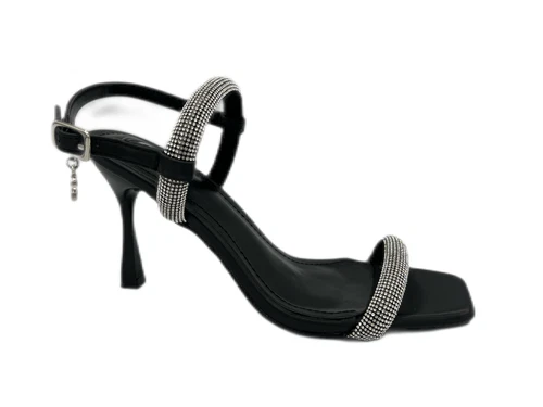 Laura Biagiotti Women's 8550 Ceremony Sandals Black Silver