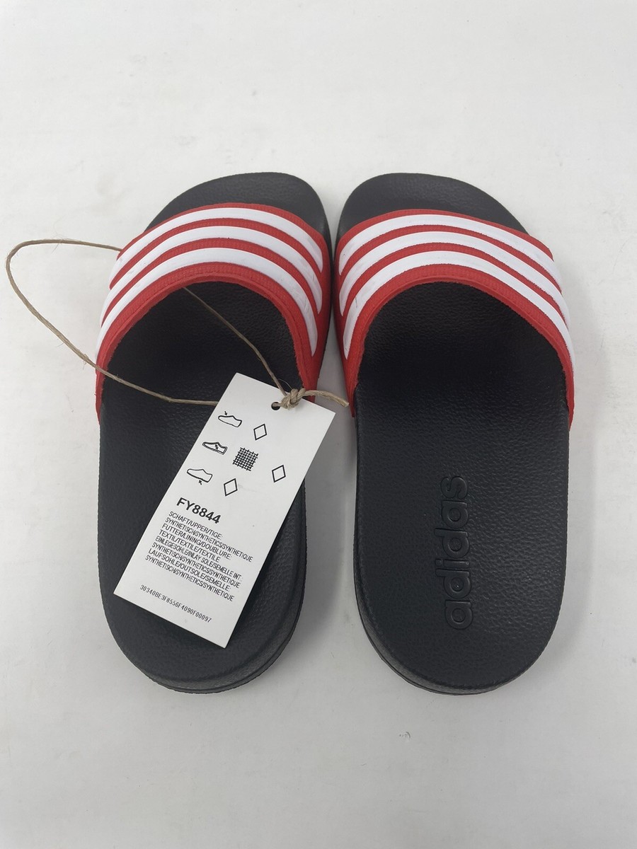 Adidas Kids Adilette Shower Slides Red White Black FY8844 Size 3, Free  Shipping! | eBay