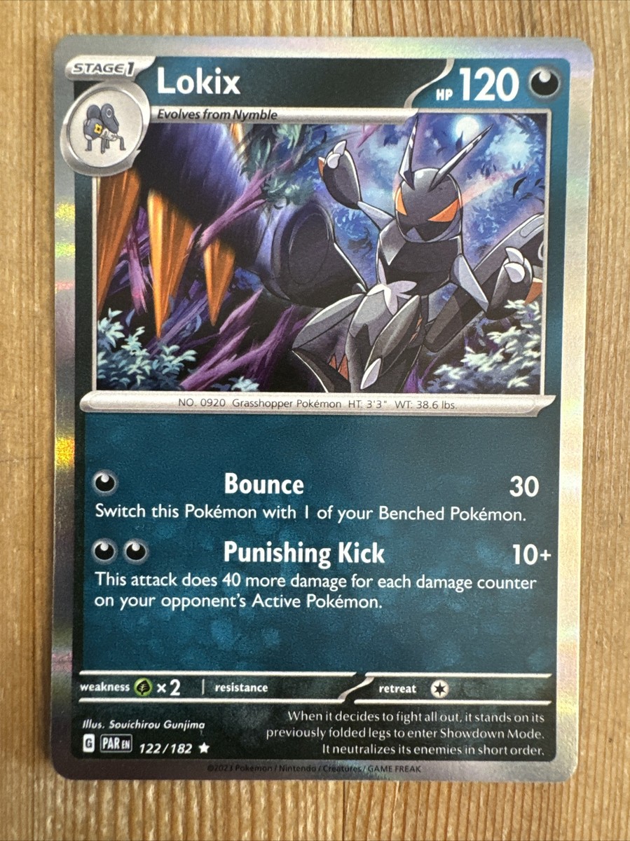 超レア1998XPERIMENTAL PROTOTYPE 2500PCS Pokémon TCG Lokix Paradox Rift 122/182 Holo Holo Rare | eBay