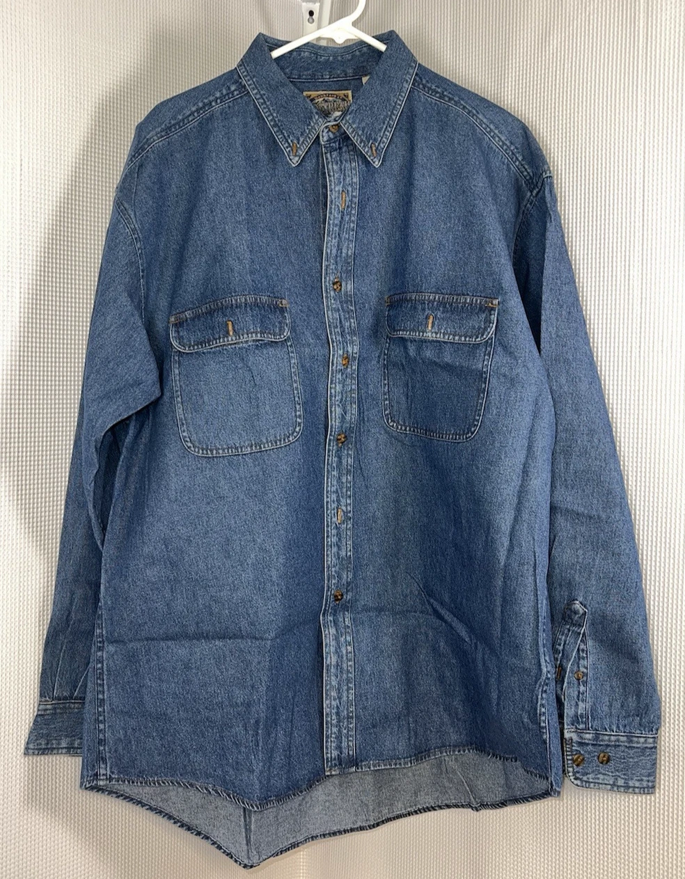 Vintage Dunbrooke Upstream Blue Denim Shirt Button Up XXL pp10-13