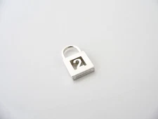 Tiffany & Co Silver Number Two 2 Padlock Pendant Charm Gift Love Personalized
